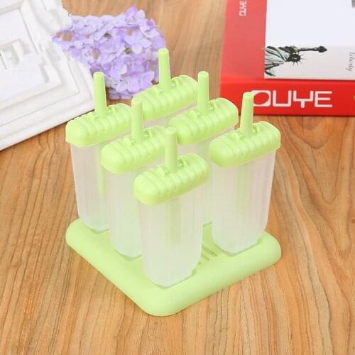 1PC 6Pcs Ice Cream Popsicle Molds Cooking Tools Rectangle Shaped Reusable DIY Frozen Ice Cream Pop Baking Moulds PF 002