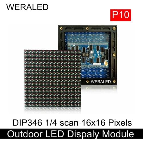 10 pcs/lot P10 Outdoor DIP346 Full Color 160*160MM LED Module 1/4 Scan 8000Nits High Brightness & High Quality LED Video Panel