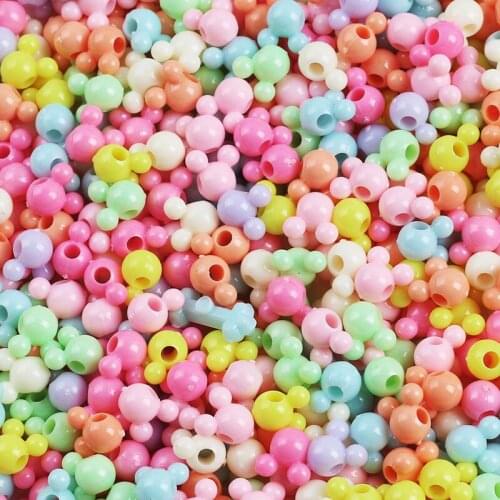 100pcs/lot Acrylic Beads 10x10x6mm Round Loose Spacer Beads for Needlework Jewelry Making Handmade DIY Bracelet Accessories