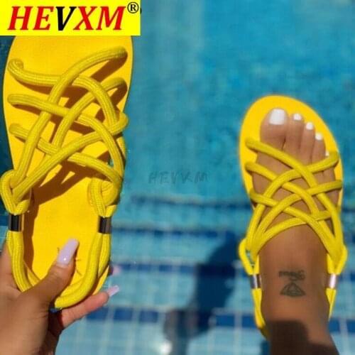 2021 Summer New Flat Open Toe Sandals Fashion Solid Color Comfortable Outdoor Womens Shoes Plus Size 43
