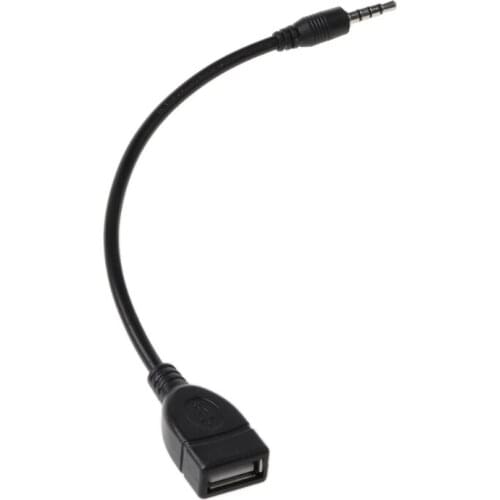 3.5mm Male AUX Plug Jack To USB 2.0 Female Converter Cable Cord Car MP3