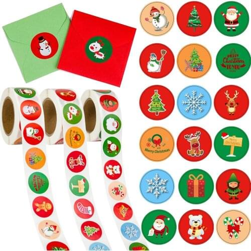 500 pcs Round Labels Kraft Paper christmas decorations Candy Bag Flower Gift Box Cake Boxes and Packaging Wedding Stickers