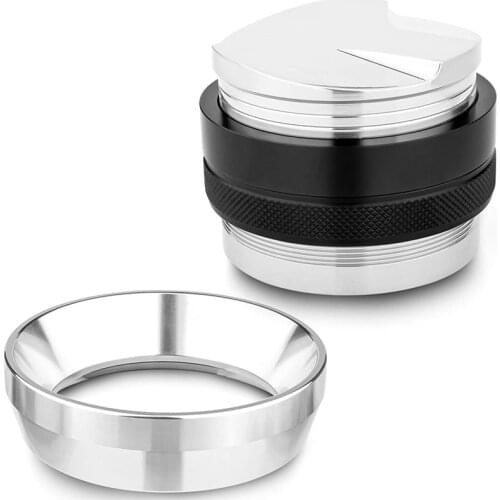 53mm Espresso Tamper & Coffee Distributor and 54mm Dosing Funnel Set - Fits 54mm Portafilter, Depth Adjustable