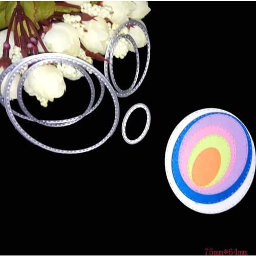 6pcs/Set Oval Stitched Frame Cutting Dies Stencil DIY Scrapbooking Photo Album Paper Card Decorative Handmade Craft Die Cutter