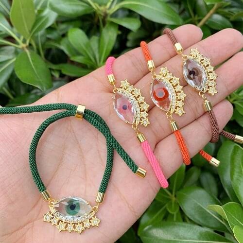 8Pcs, Creative New Design Jewelry Colorful String Bracelet Lucky Greek Eyes Handmade Fashion Bracelets For Women