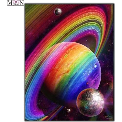DIY 5D Diamond Painting Cross Stitch Colored Earth Full Diamond Embroidery Square Drill Diamond Mosaic Decoration Scenery Fabric