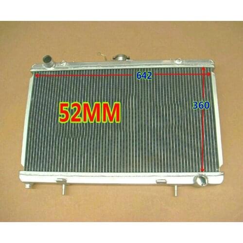 52mm aluminum R radiator for Nissan 180SX Silvia S13 SR20DET SR20 1989-1994 KIT 90 91 92 93 94 89
