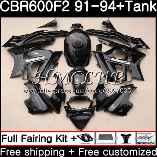 +Tank Glossy black For HONDA CBR 600F2 CBR600FS 1991 1992 1993 1994 74HC.15 CBR600F2 CBR 600 F2 FS CBR600 F2 91 92 93 94 Fairing