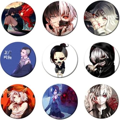 Free Shipping Anime Tokyo Ghoul Enamel Pin Figure Cosplay Badge Backpack Icon Button Cartoon Brooch Accessories Gifts