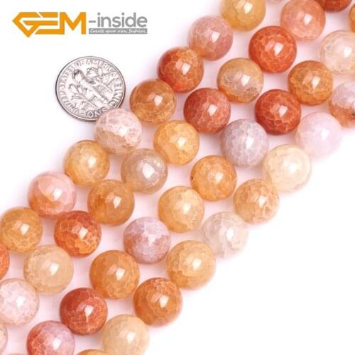 Crackle Pink Dream Fire Agates Round Shape Loose Beads For Jewelry Making 15 Inches Strand DIY Necklace Bracelet Hot New
