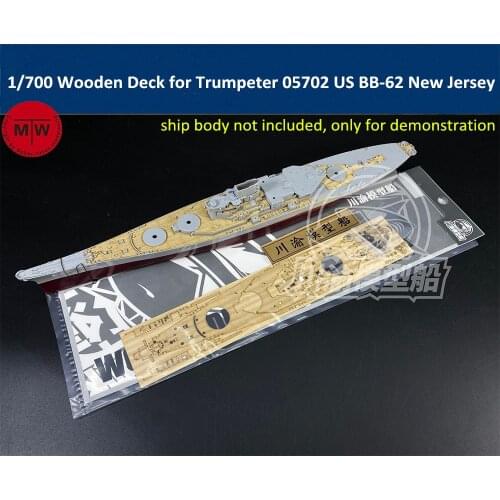 1/700 Scale Wooden Deck for Trumpeter 05702 US Battleship BB-62 New Jersey Model TMW00088