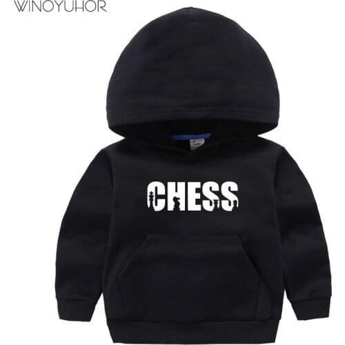 Kids Playing Chess Hoodies Funny Childrens Sweatshirts Toddler Baby Boys Cool Fashion Clothes Girls Casual Cotton Pullovers