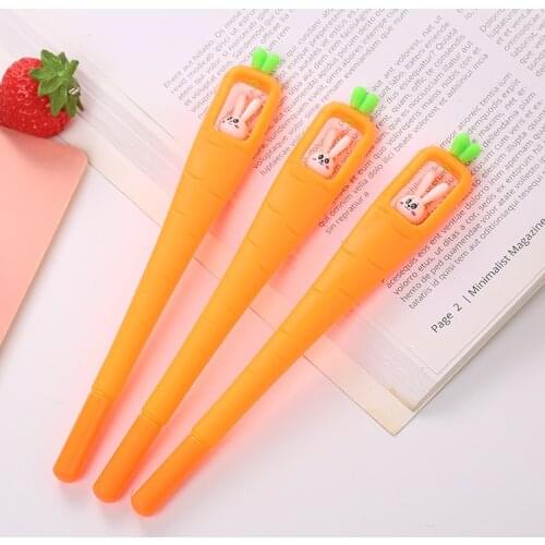 Ellen Brook 1 PCS Gel Pen Stationery Cartoon Cute Carrot Rabbit Bunny Hare Creative School Office Gift Supplies Sweet Lovely Pen