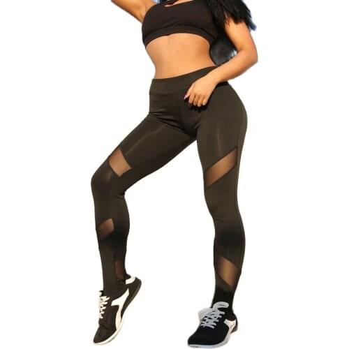 Women Patchwork Ftness Mesh Seamless Leggings Workout Gym Sports Pants Leggings Ladies Fit High Waist Push Up Leggings Sexy Ass