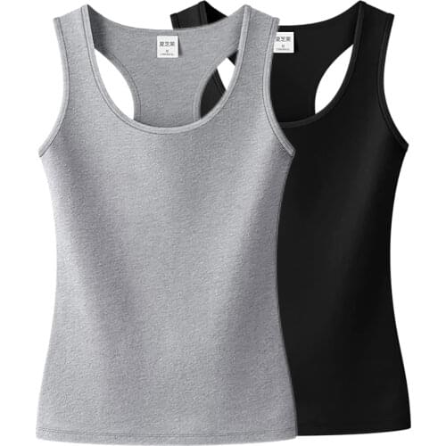 Womens Cotton Camis Solid color Female Slim Sleeveless Casual Vest Solid Color Crop Lower Cut Top For Ladies Fitness Vest Summer