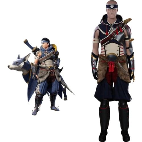 Monster Hunter Rise MH Rise Men Hunter Cosplay Costume Outfits Halloween Carnival Suit