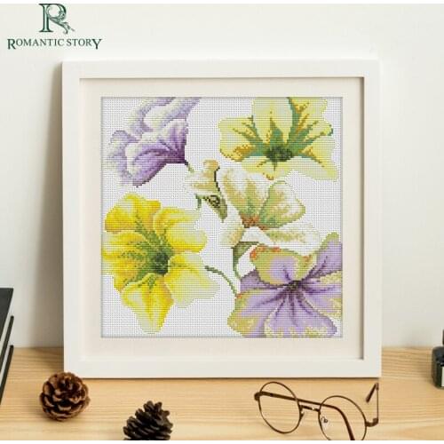 Romantic Story Cross Stitch Kits Beginners Embroidery,Flowers Bedroom Study Decoration Needlework stitch cross 2139