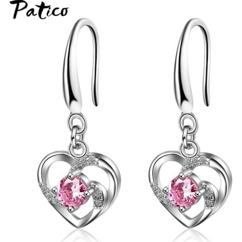 New Fashion High-quality 925 Sterling Silver Jewelry Shiny Crystal Princess Temperament Drop Dangle Earrings Dropshipping