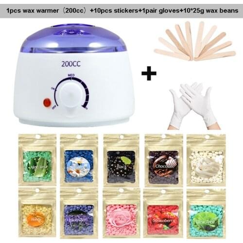 Paraffin Wax Warmer 200cc mini Wax Heater Feet Mini SPA Hand Machine Body Depilatory 1machine+ 400g wax beans+10pcs stickers