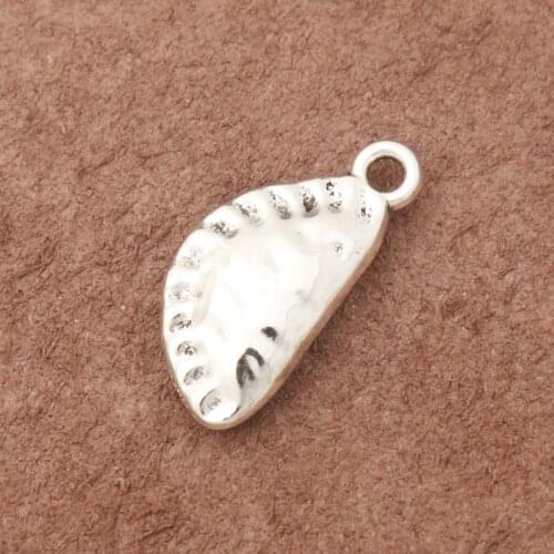 RAINXTAR Fashion Alloy Silver Color Food Dumplings Charms 10*22mm 50pcs AAC066
