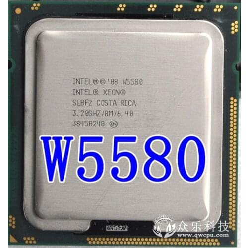 Intel Xeon W5580 w5580 CPU processor 3.2GHz LGA1366/8MB L3 130W Cache Quad Core server CPU Free Shipping