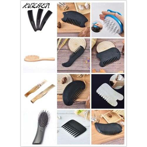 HOT Guasha Comb Massager Energy Massage Relaxation Tool Hair Brush Black Bian Stone guasha Board Health Care