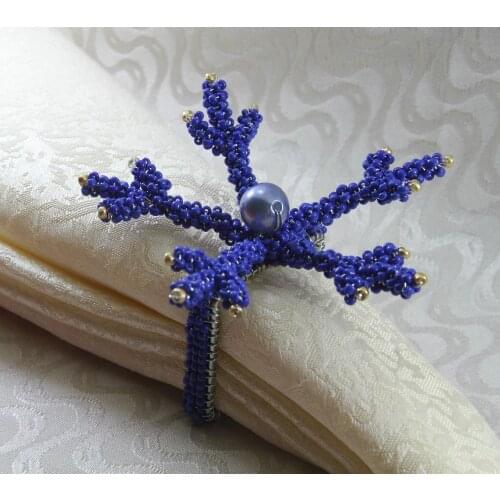 Christmas coral napkin rings free shipping, beades napkin ring, wedding decoration napkin holder
