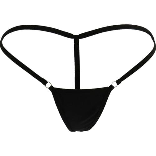 Sexy lingerie femme underwear women panties ropa interior femenina tanga thong Solid color String simple Traceless Metal ring