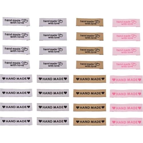 Pink White Camel Color Woven Sewing Labels Handmade Clothing Sewing Accessories Cloth Labels Tag for Knitting Crafts 240pcs/set