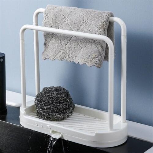 Vertical Drain Rack Sponge Rag Storage Shelf Kitchen Towel Cloth Organizer Plastic Drain Rack Kitchen Supplies