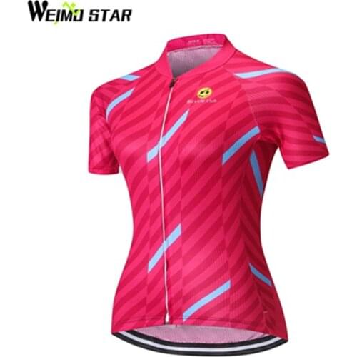 Weimostar women Cycling Jersey Tops Pink Mtb Bicycle Clothing Bike Wear Clothes Short Maillot bicicleta Roupa Ropa De Ciclismo