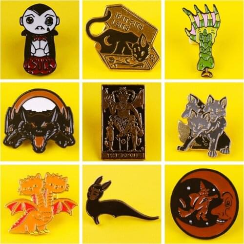 Punk Badges For Jacket Clothes Animals Lapel Pins Brooches Metal For Backpack Badge Creative Gift For Women And Men