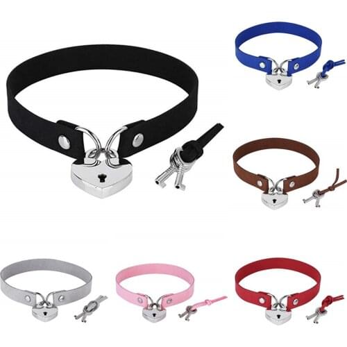 Heart Shape Fashion Lock Heart key choker collar women black gothic Cool Choker necklace neck goth jewelry fashion Accessiores