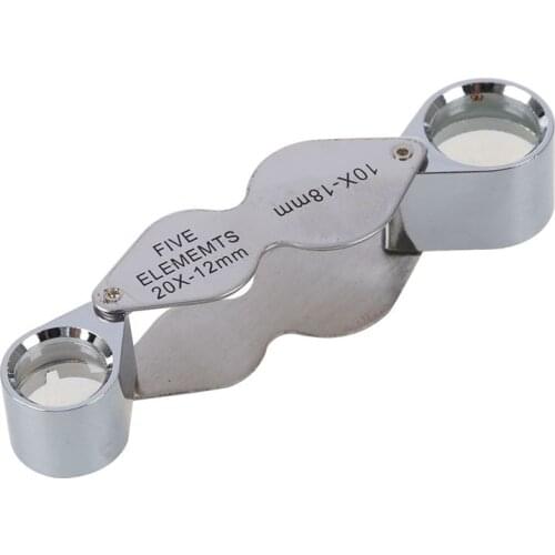 10x Magnifying Magnifier Glass Jewellers Eye Foldable Jewelry Loop Loupe(Silver)