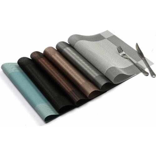 2PCS Placemat PVC Dining Table Mat Disc Pads Bowl Pad Coasters Waterproof Table Cloth Pad Slip-Resistant Pad Washable Table Mats