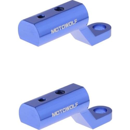 2 x Motorcycle Rearview Mirror Riser Expansion Bracket Adapter Mount Blue