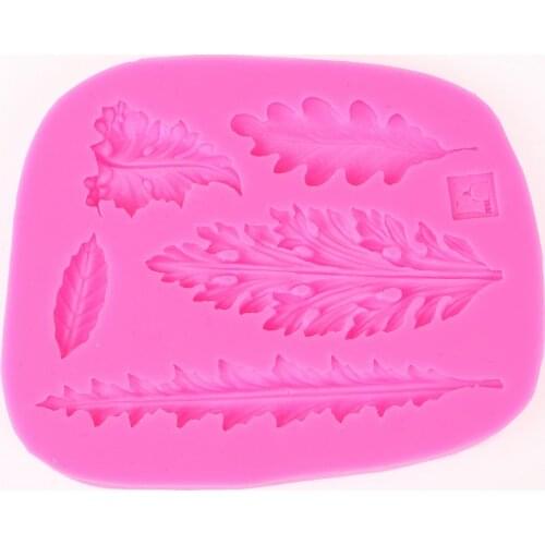 3D Different shapes of leaves chocolate Party cake decorating tools DIY baking fondant silicone mold F0425
