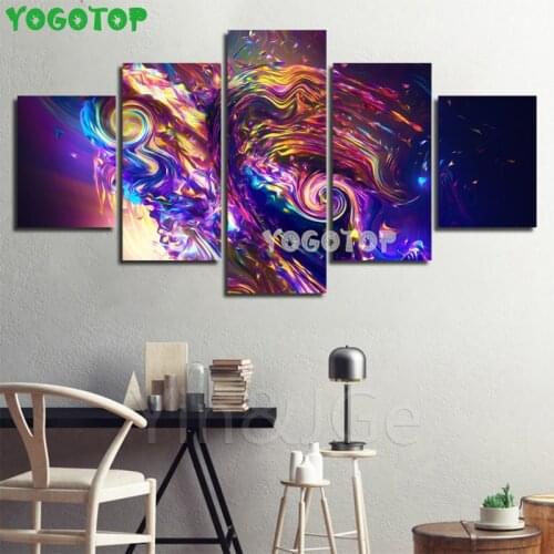 Abstract Fantasy Art 5 Pieces diamond painting Full drill 5d diy mosaic diamond embroidery puzzle,Rainbow Colored Swirls ML1525