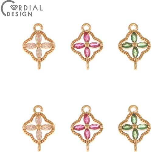 Cordial Design 50Pcs 8*12MM Jewelry Accessories/DIY Charms/CZ Connectors For Bracelets/Hand Made/Jewelry Findings & Components