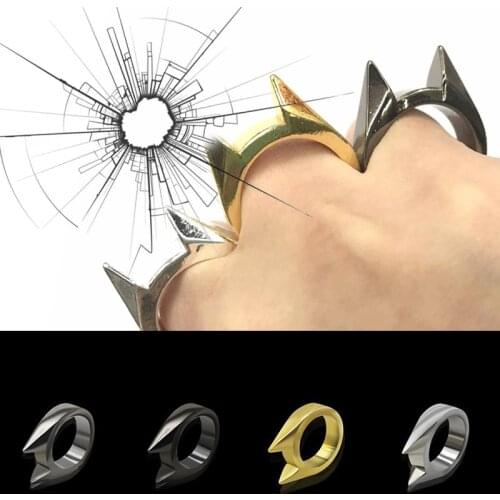 Self-Defense Rings For Women Man Metal Multifunctional Knuckle Cat Ear Shape Attack Rings Jewelry Accessories Girlfriends Gift