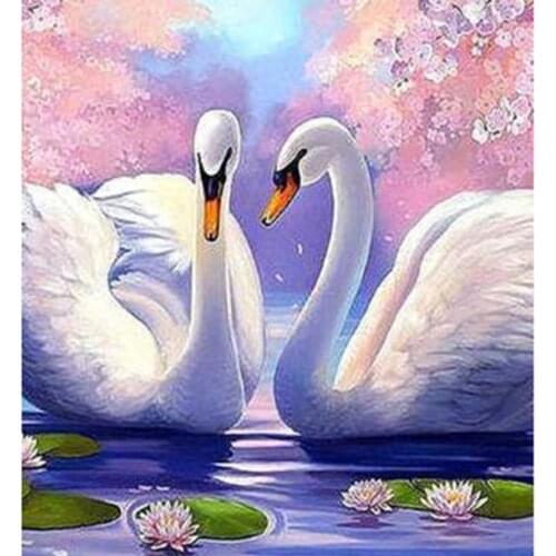 5D DIY Diamond Painting Animal Painting Beautiful Swan Picture Square/Round Diamond Cross Stitch Embroidery Decoration WG2930