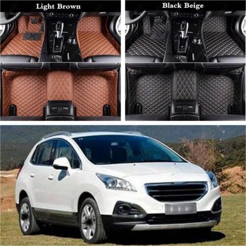 Car Floor Mats for Peugeot 308 206 508 607 407 4008 5008 2008 301 408 2008 207 3008 RCZ 307 Sw Car Foot Mats Auto Foot Floor Mat