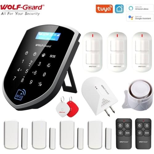 Wolf-Guard Upgraded Smart Tuya 4G Wifi Home Alarm Security System Wireless App Control DIY Kit Support Alexa & Google Assistant