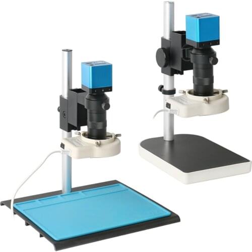 SONY IMX307 HD 1080P SD Storage Digital Video Microscope 100X 180X C Mount Industrial Electronic Measureing Soldering Camera