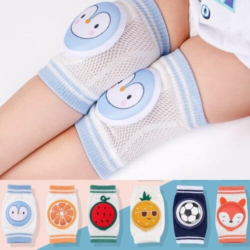 Baby Knee Pads Cotton Infant Toddler Kneepads Protector Cute Animals Kids Breathable EVA Knee Pad Crawling Elbow Safety Cushions