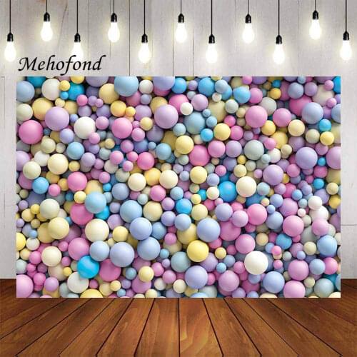 Mehofond Photography Background Colorful Balloons1st Birthday Party Cake Smash Baby Shower Girl Portrait Backdrop Photo Studio