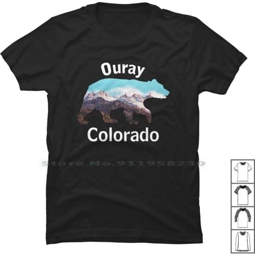 Ouray Colorado For Dark T Shirt 100% Cotton Mountains Colorado Springs Denver Color Tage Flag Dark Bear Ear Age Ark