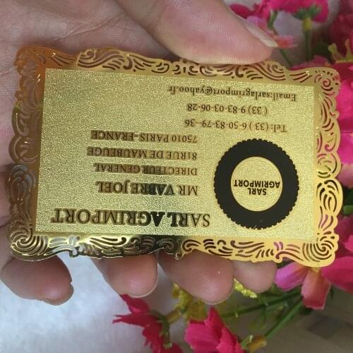 Custom golden fancy borders Metal Business Card printing customized personal Visit/vip Card best quality for business card