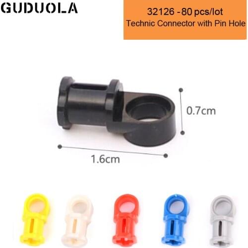 Guduola 32126 Connector with pin hole Building Block MOC Part Connector Accessories Assembly Educational Toys 80pcs/lot