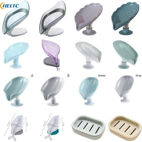Leaf Shape Soap Box Drain Soap Holder Box Bathroom Shower Soap Holder Dish Storage Plate Tray Bathroom Supplies Bathroom Gadgets